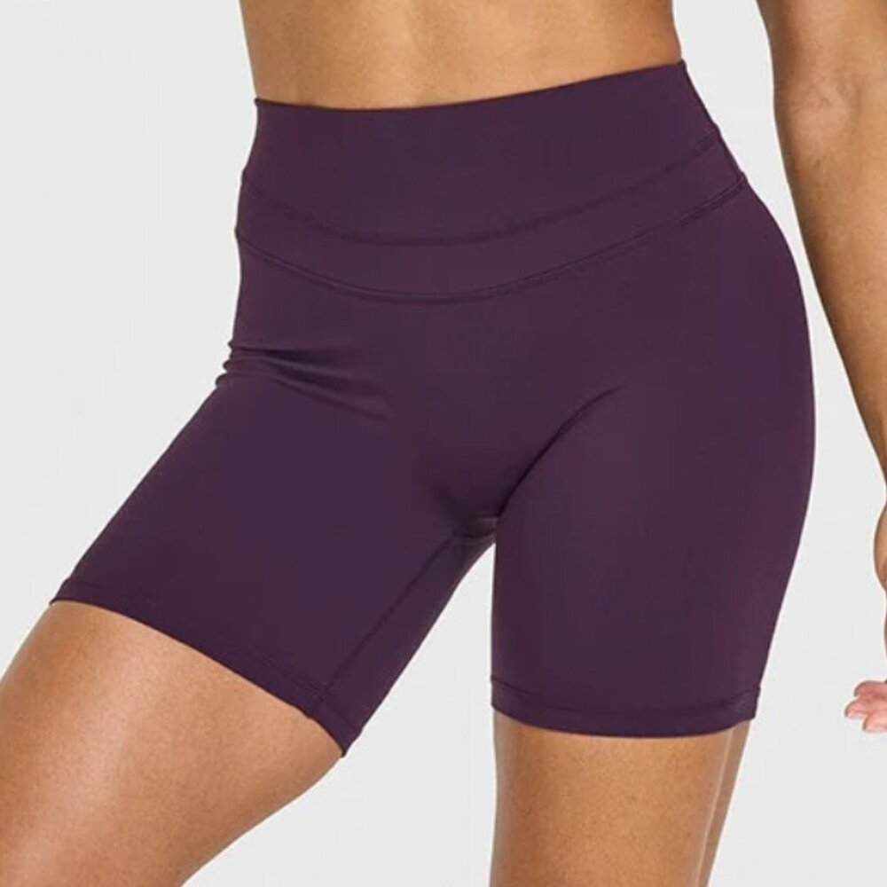 Unified High Waisted Shorts - Blackberry Purple - Size XL
